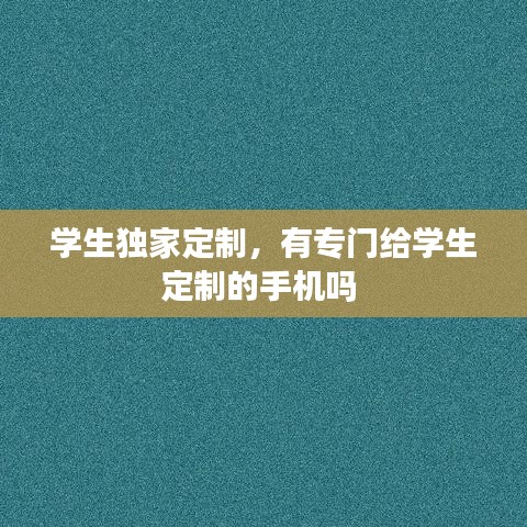学生独家定制，有专门给学生定制的手机吗 