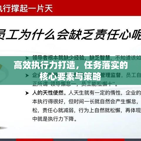 高效执行力打造，任务落实的核心要素与策略